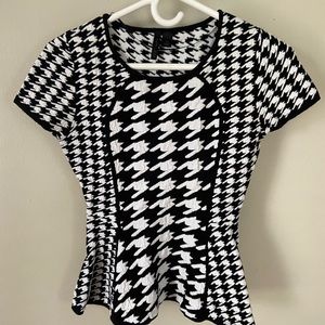 Houndstooth black and white Fitted top